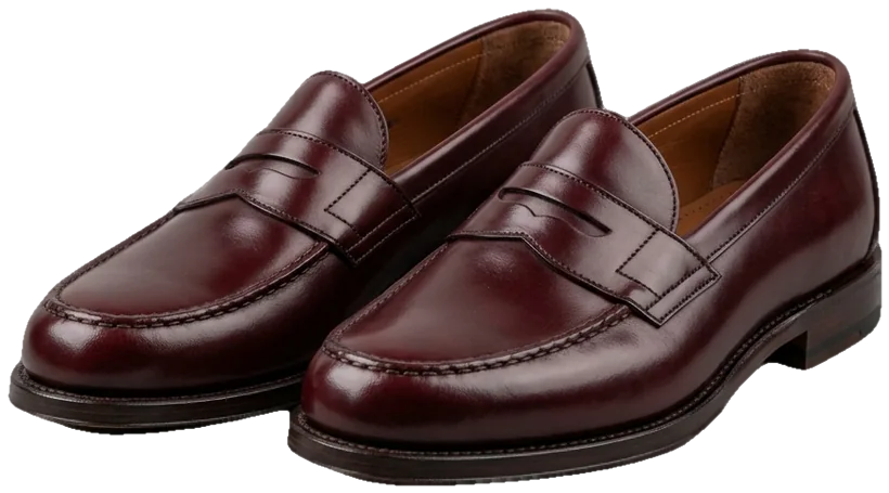 Oxblood penny loafers